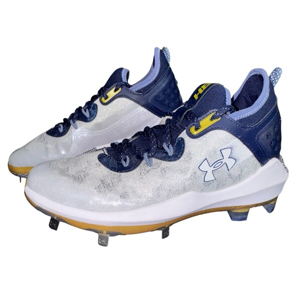 Under Armour Baseball Metal Cleats Mens Size 15 Navy Blue Harper 8 Elite New - Picture 1 of 9